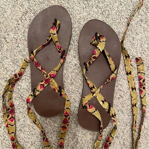 Sseko NWOT ribbon sandals, size 8